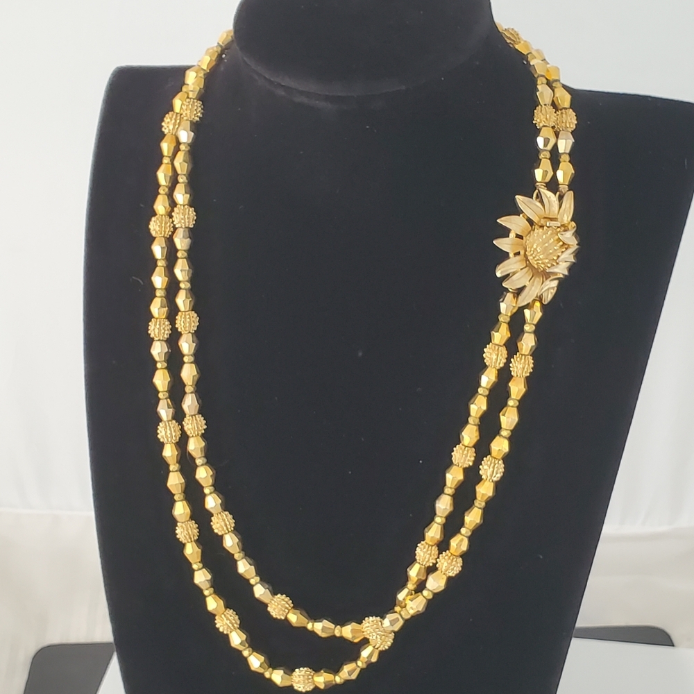 Crown Trifari sunflower necklace and earrings - Picture 7 of 7